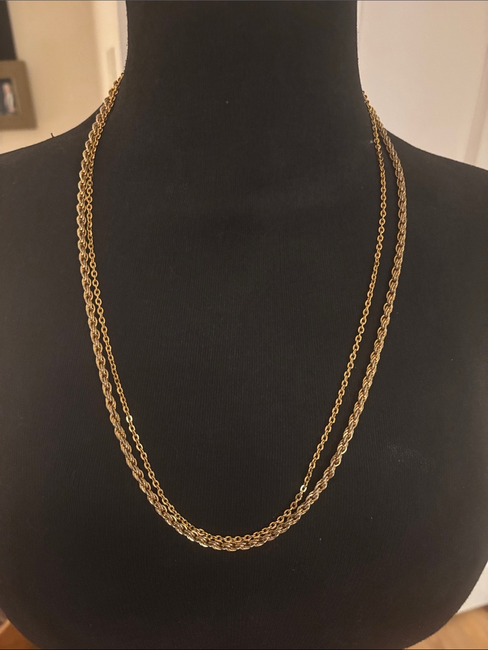 Set of 2 Elegant Gold-Tone Chain Necklaces